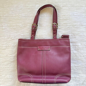 Coach Hamilton Purple Burnished Glove Tanned Leather Purse • F13089